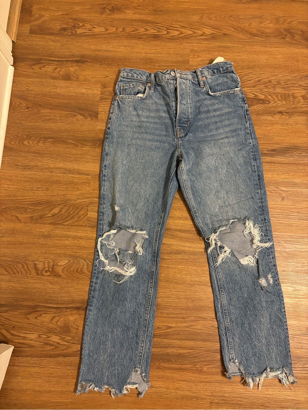 We The Free Women's Tapered High Rise Wide Leg Boyfriend Jeans Size 27